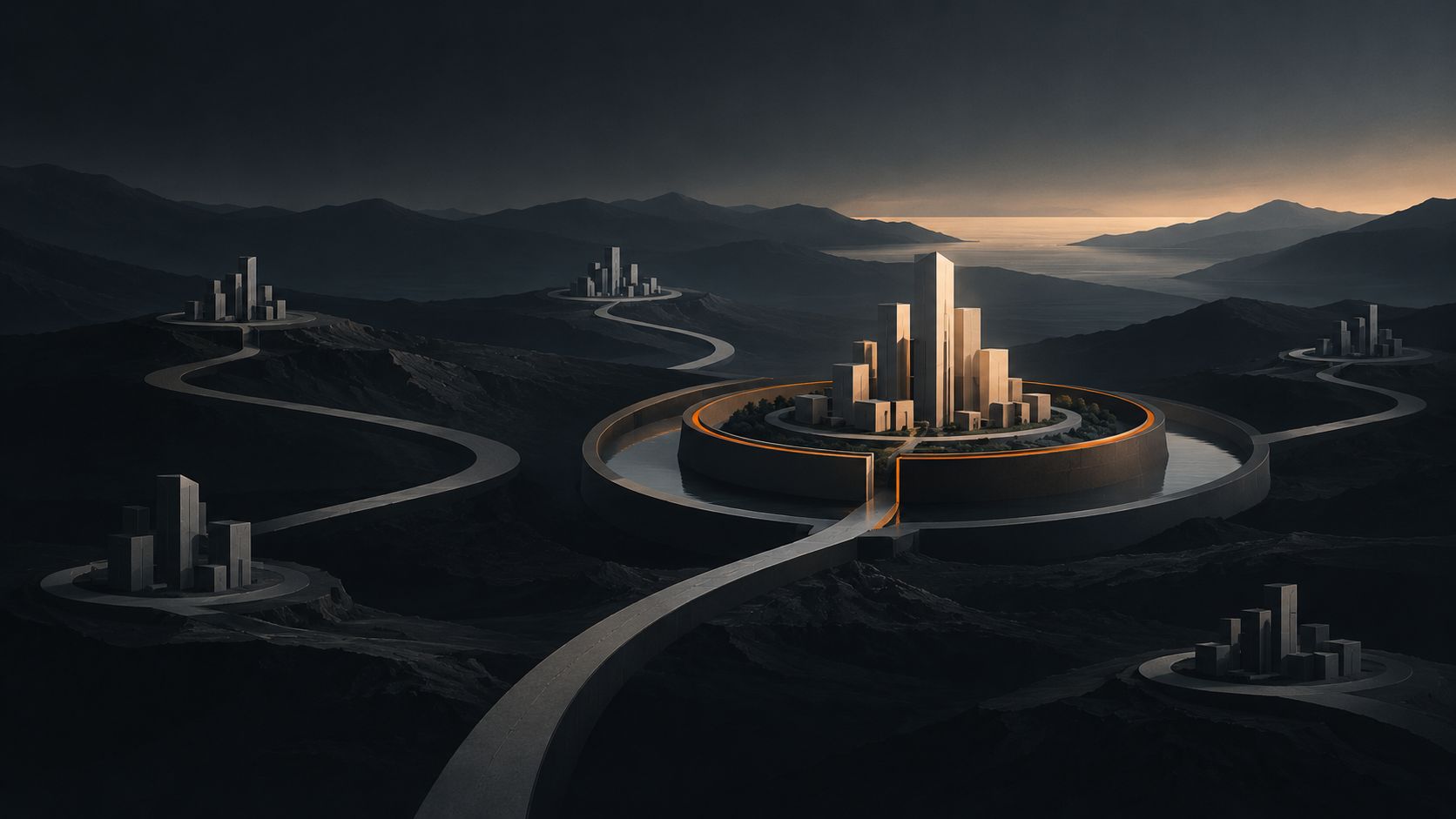 Conceptual illustration of industries, competitive positioning, and long-term growth
